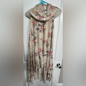 Floral Cream Coco + Jaimeson Maxi Strapless Dress XS